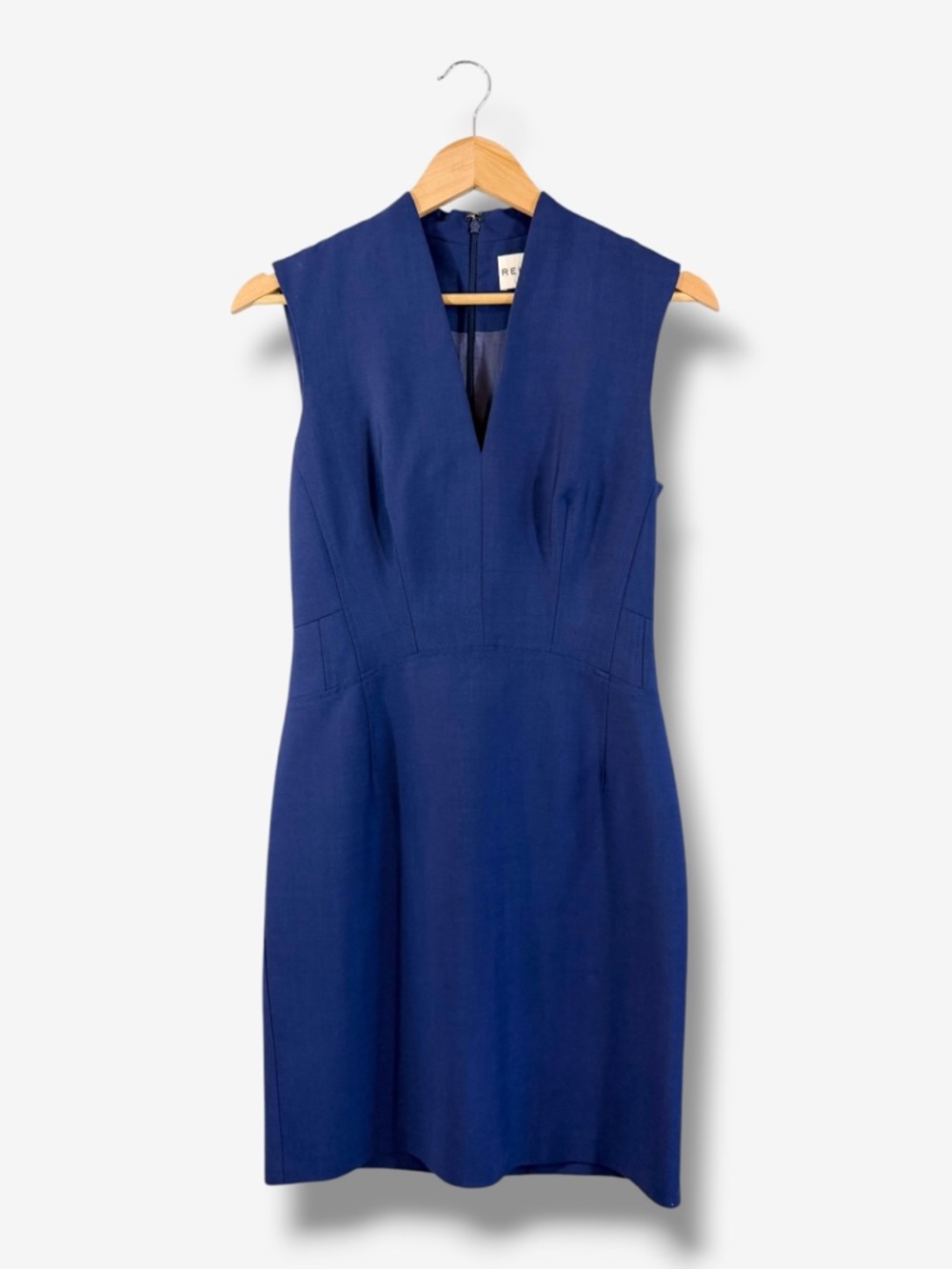 REISS Blue Magda Sheath Dress Size US 6 Sleeveless Office Minimalist Business